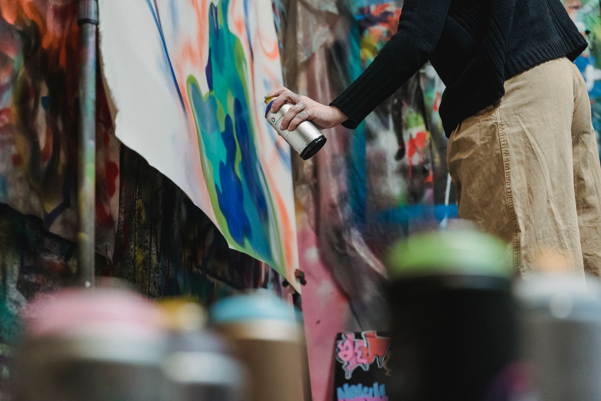 Artist studio and artwork